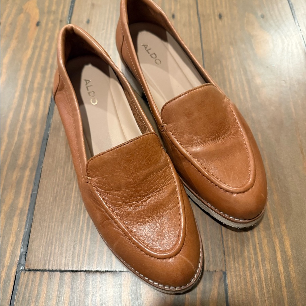 Aldo Women's Brown Leather Loafers